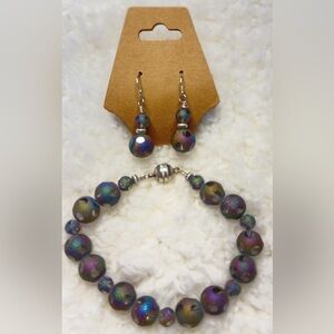Handmade Multicolor Glass Beaded Jewelry Set Necklace & Earrings